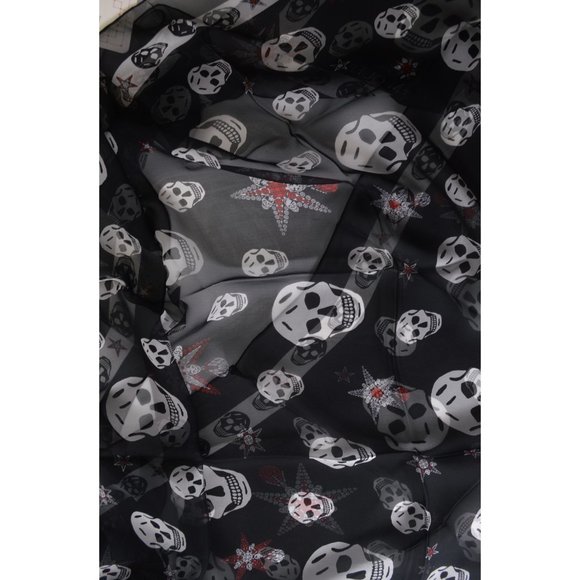Alexander McQueen Silk Chiffon STAR SKULL Scarf - Picture 7 of 9